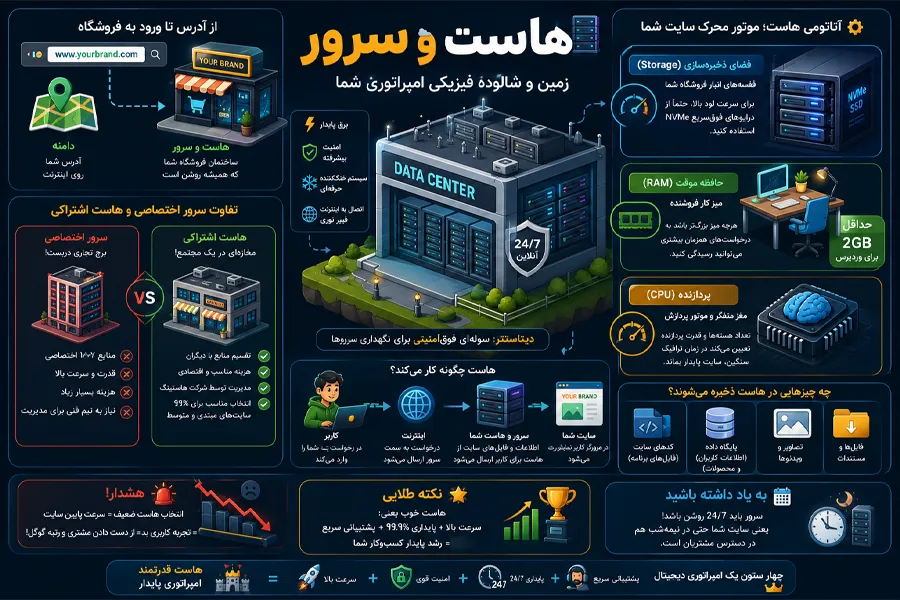 هاست (Host) و سرور چیستند و چرا مهم اند؟