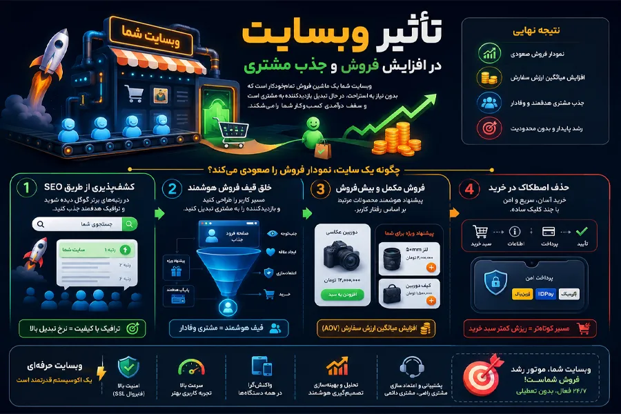 تاثیر وبسایت در افزایش فروش و جذب مشتری
