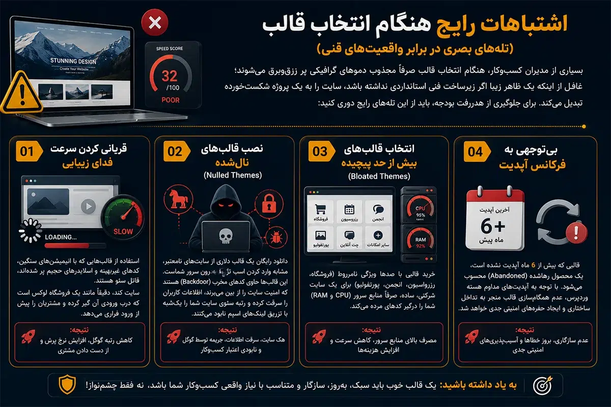 اشتباهات رایج هنگام انتخاب قالب